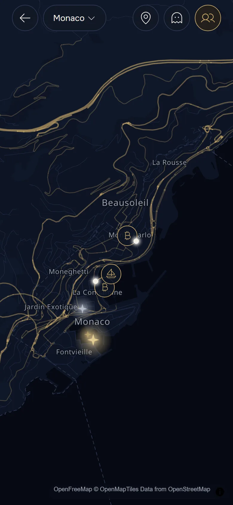 The Etoya map of Monaco